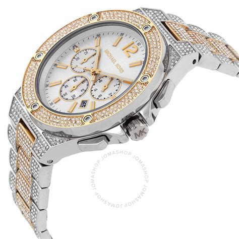 michael kors lennox pavé two-tone watch|lennox pave.